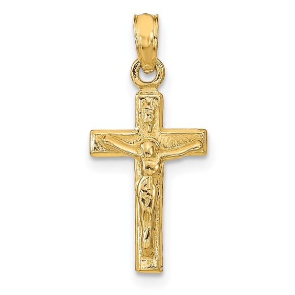 Million Charms 10k Yellow Gold Religious Crucifix Necklace Charm Pendant